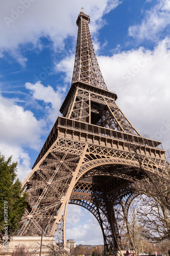 Eiffel Tower in Paris France, Famous Tourism Landmark © tnymand