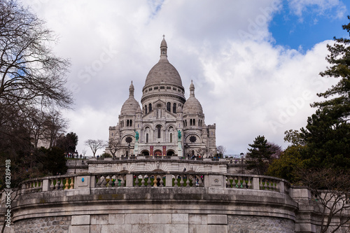 Sacre Coeur, Famous Church Tourism Landmark in Paris France © tnymand