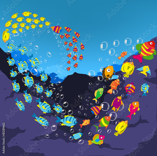 Underwater world, cartoon 2