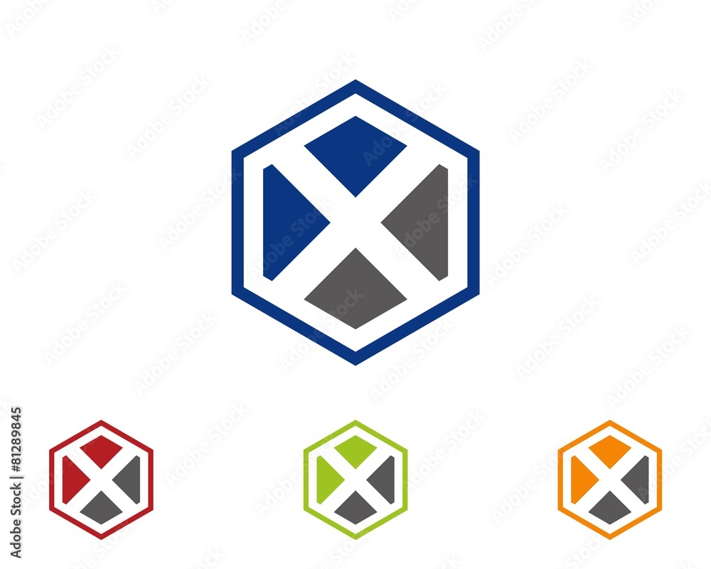 X hexagon logo icon template 1 X hexagon logo icon template 1