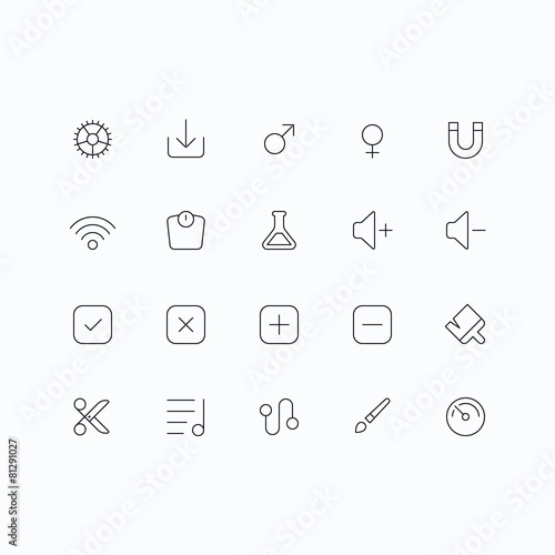 Outline vector icons for web and mobile