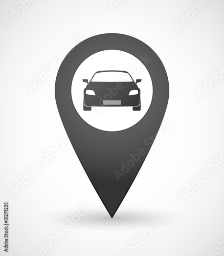 Map mark icon with a car