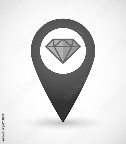Map mark icon with a diamond