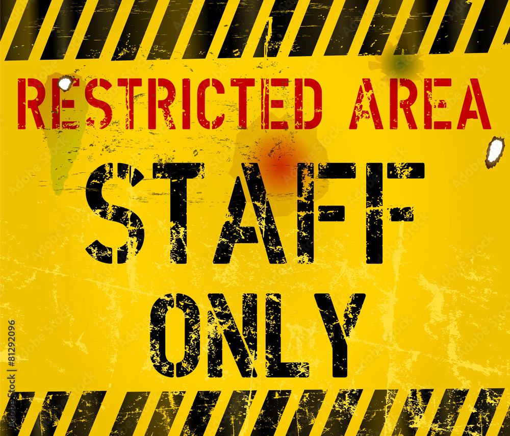 staff only, restricted area sign, vector illustration Stock Vector