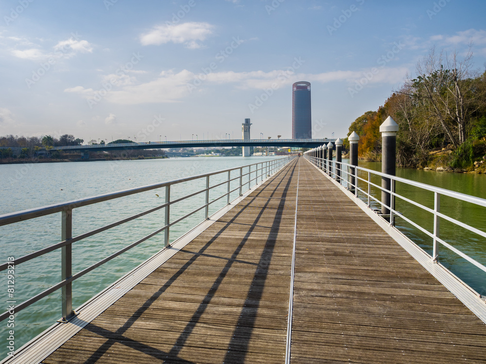 walkway along the river Guadalquivir