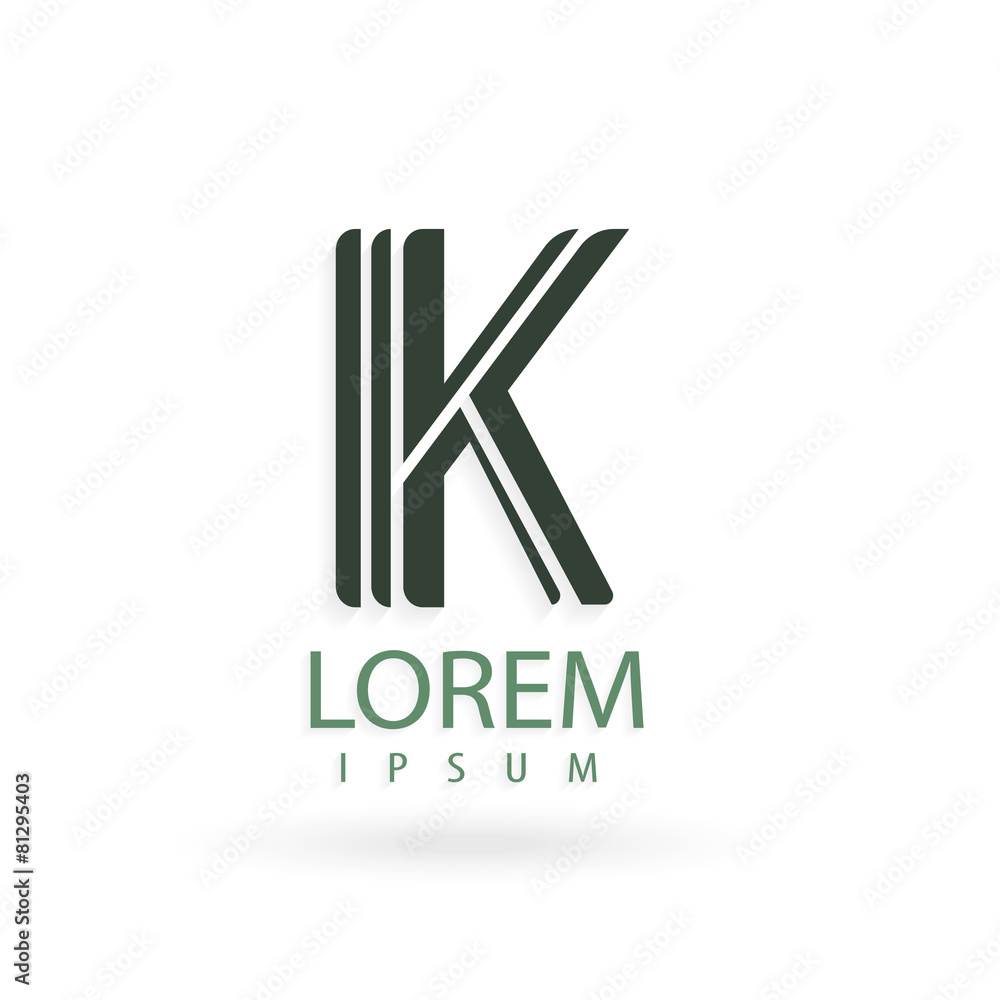 Creative logo design, letter K. Colorful vector icon.