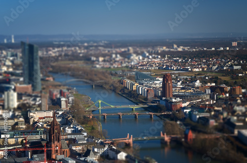 Tilt shift Frankfurt view