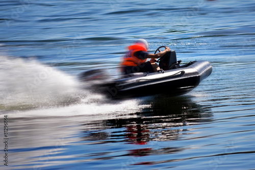 Rushing boat during the race