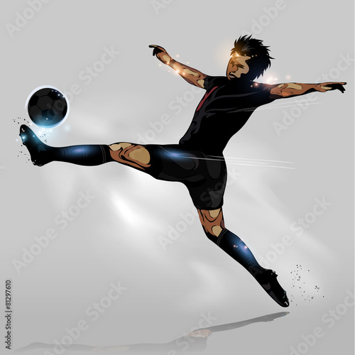 Foto abstract soccer touching ball
