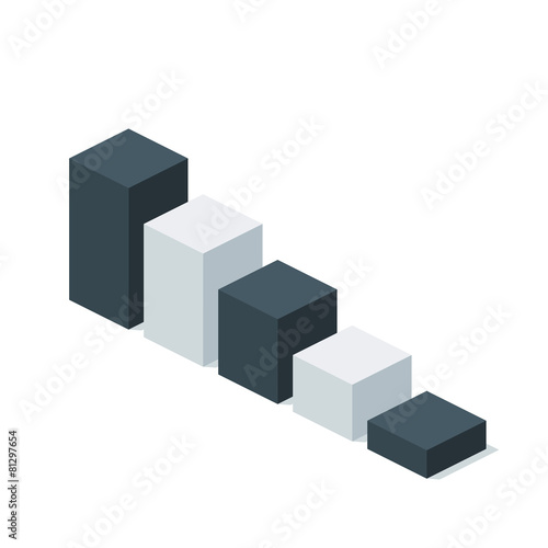 Business Isometric Chart Icons Template Layout
