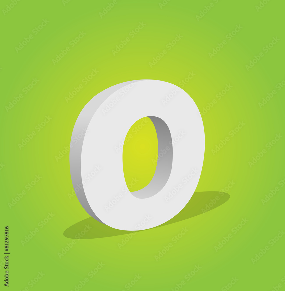 3d Vector Alphabet O Text 3d Vector Alphabet O Text