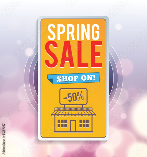 Spring Sale print poster. EPS10, CMYK.