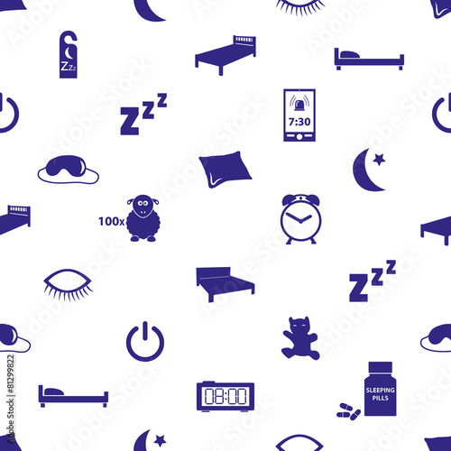 sleeping time blue icons seamless pattern eps10