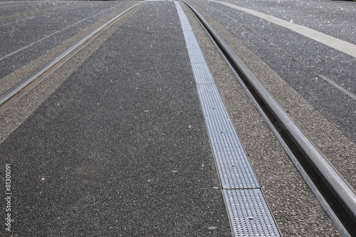 Photography Tram Tracks on Street, Dublin