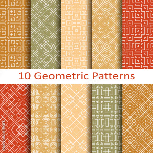 set of ten geometric patterns