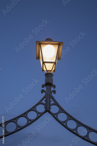 Illuminated Lamp on Ha'Penny Bridge, Dublin