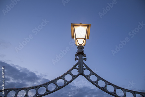 Illuminated Lamp on Ha'Penny Bridge, Dublin