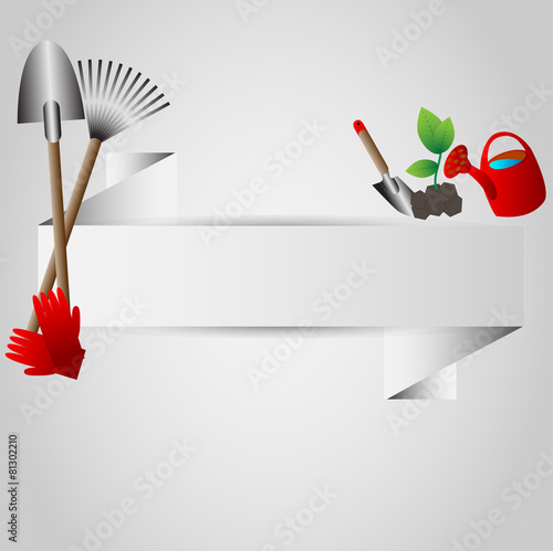 garden tools paper frame