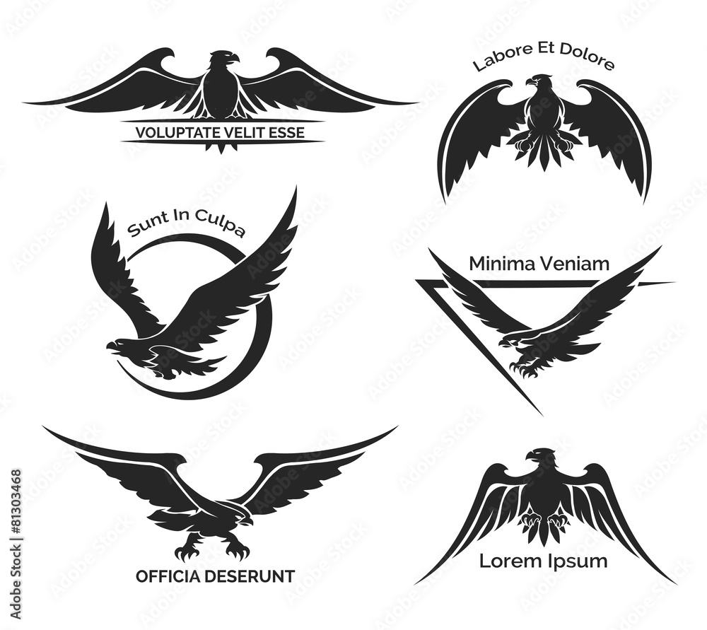 Set of eagle logo Stock Vector | Adobe Stock