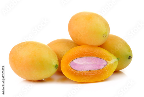 sweet marian plum thai fruit isolated on white backgroun
