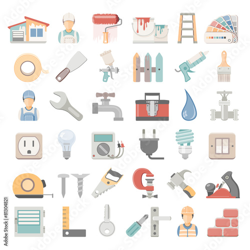 Home repair and painting icons