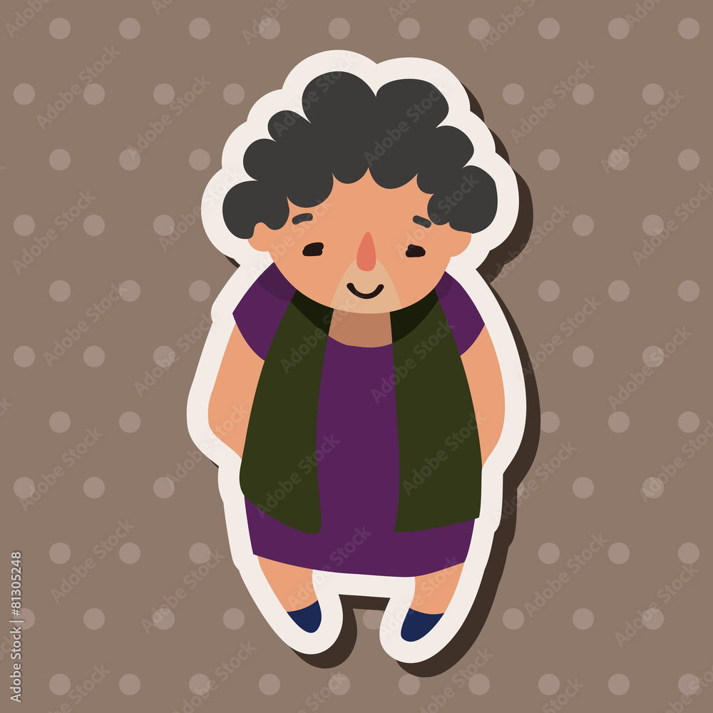 family grandmother character flat icon elements background,eps10 family grandmother character flat icon elements background,eps10