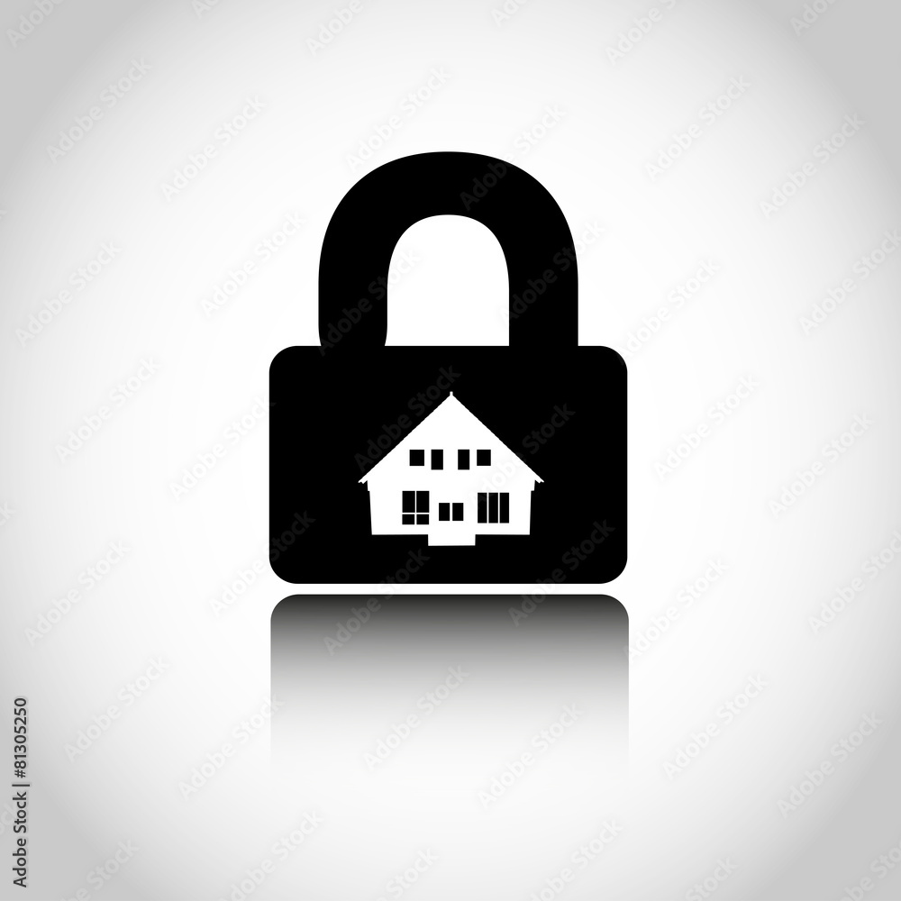 Lock house icon. Closing of firm. illustration. Lock house icon. Closing of firm. illustration.