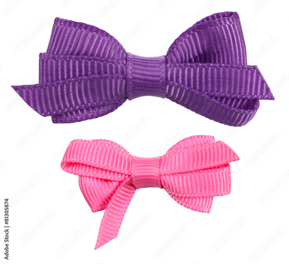 Two decorative ribbon bow ties purple pink Two decorative ribbon bow ties purple pink