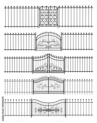 Gates and iron fence horizontal seamless
