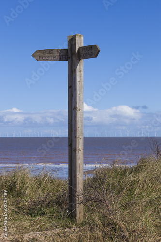Wooden Signpost, public footpath, decision making