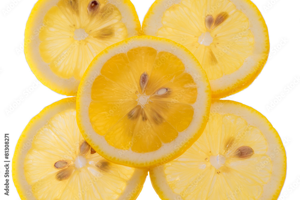 slice lemon isolated on white background slice lemon isolated on white background