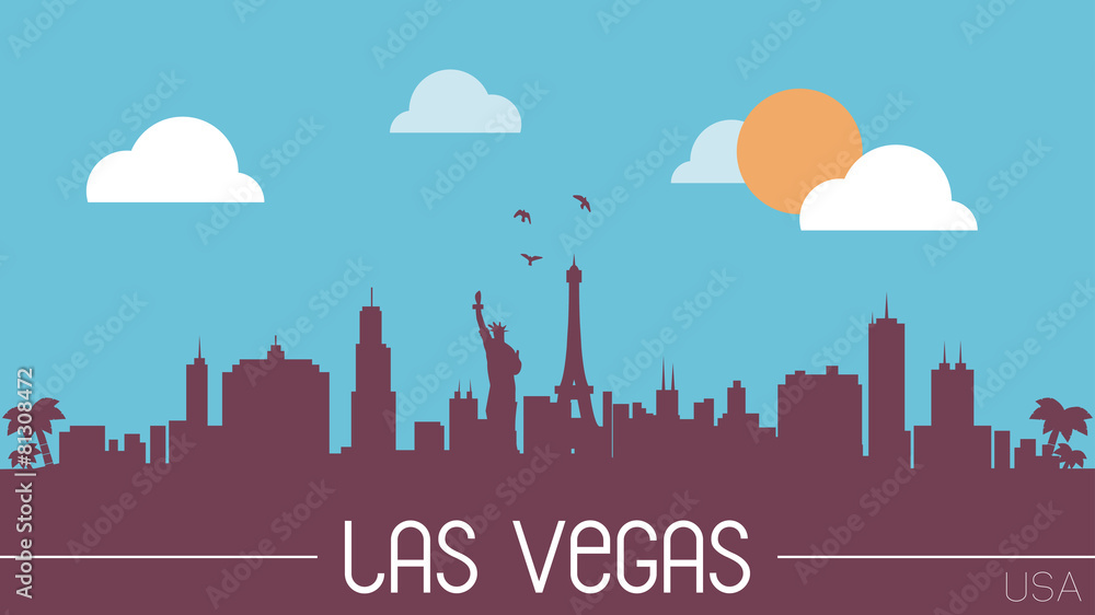 Las Vegas USA skyline silhouette vector design.