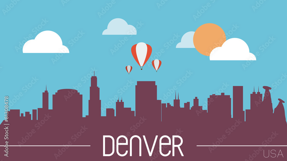 Denver USA skyline silhouette flat design vector