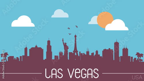 Las Vegas USA skyline silhouette vector design.
