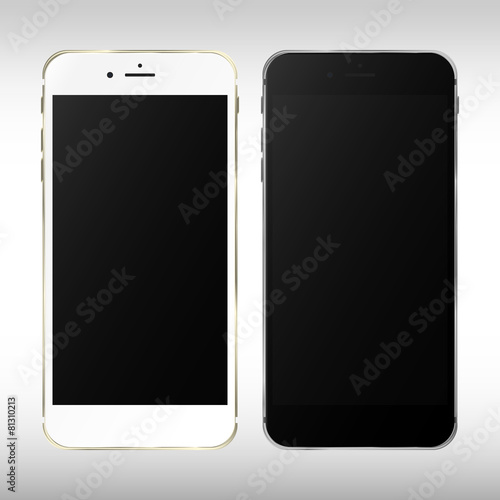 Realistic black and white iphone