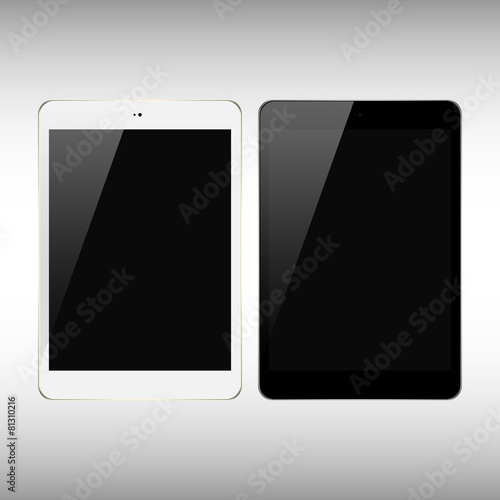 Realistic black and white tablet pc