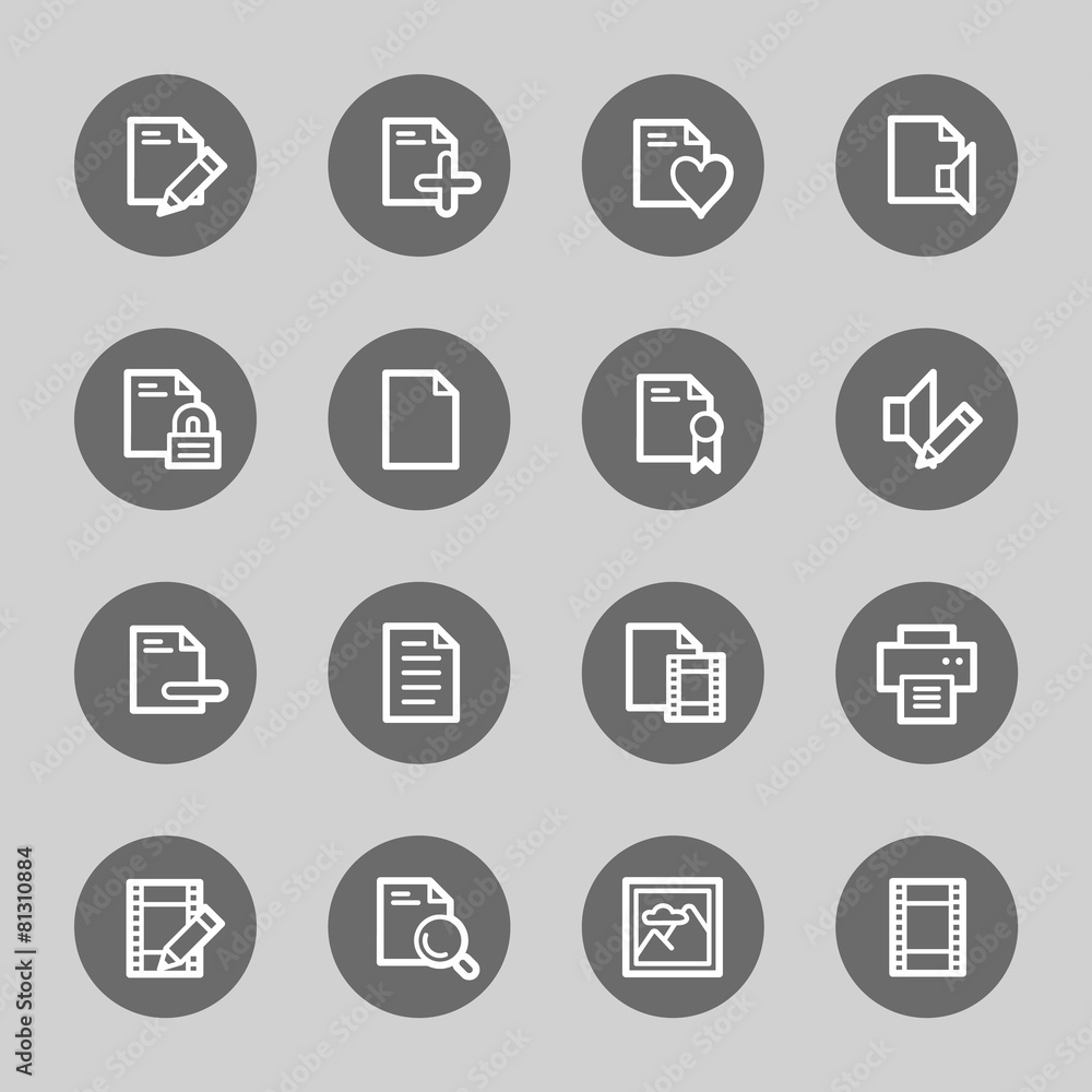Document web icons set Document web icons set