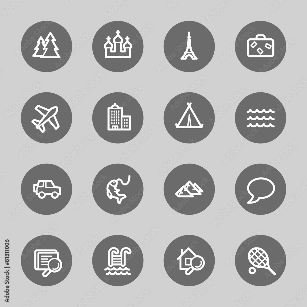 Fototapeta premium Travel web icons set