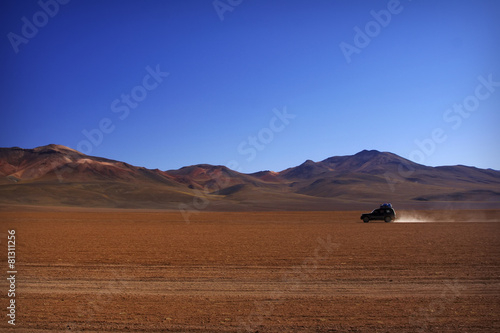 Lonely car at desert