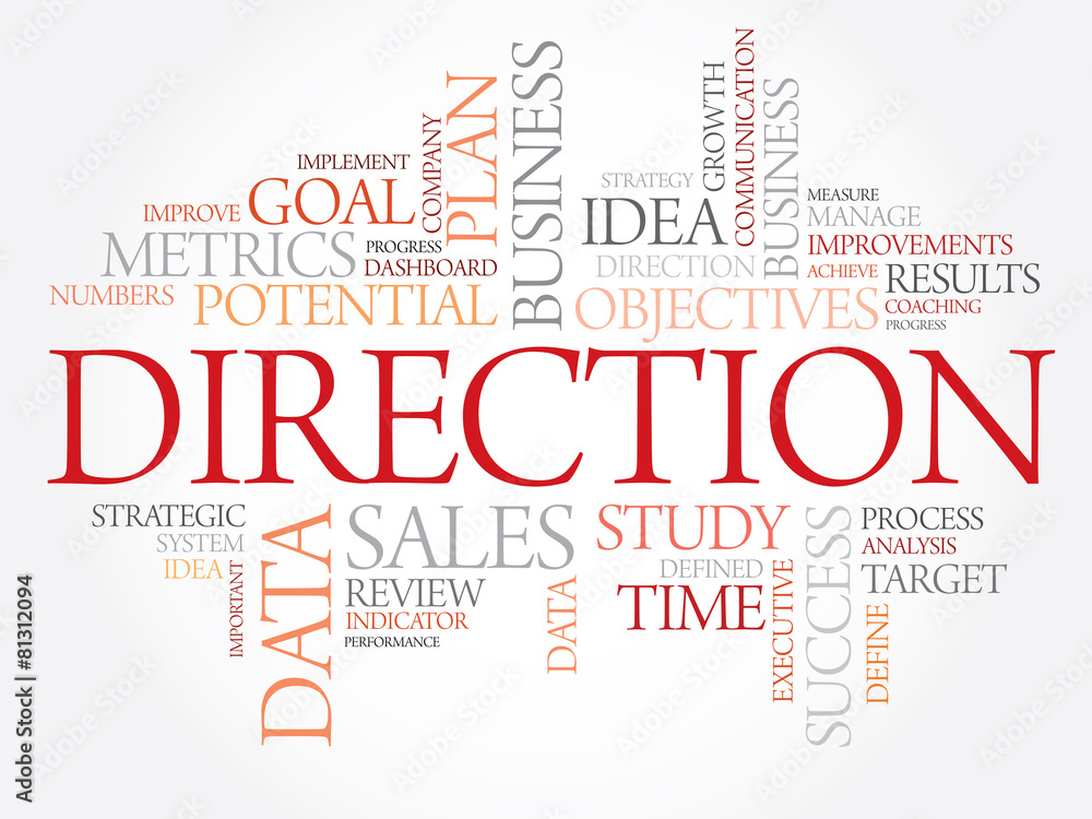 Obraz premium Direction word cloud, business concept