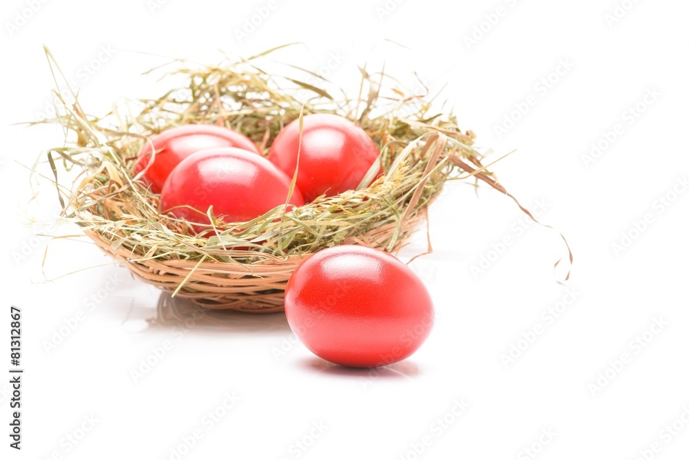 Colorful easter eggs isolated over white background