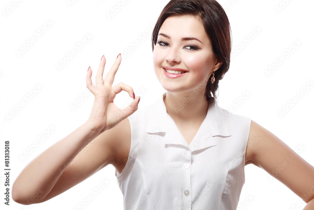 woman showing okay woman showing okay