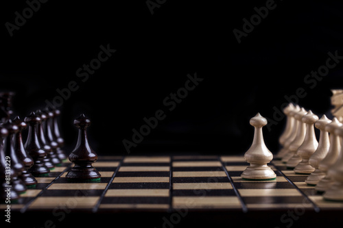 Chess pieces showing the competition  in business and game
