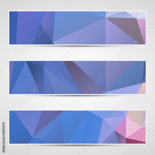 Abstract geometric triangular banners set