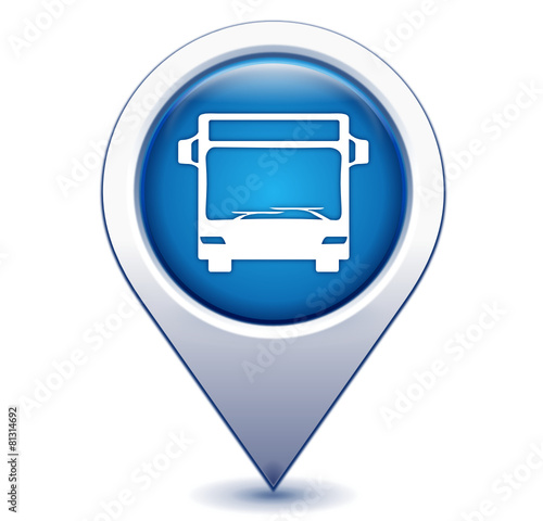 bus sur marqueur géolocalisation bleu