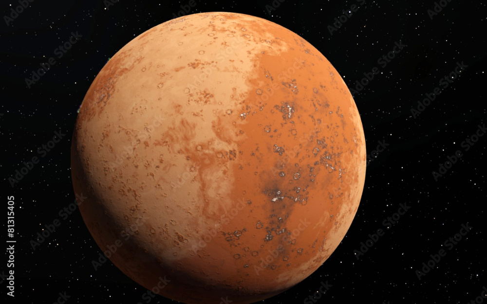 Mars Scientific illustration - planetary landscape Mars Scientific illustration - planetary landscape