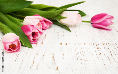 Fototapeta Naklejka Na Ścianę i Meble -  bouquet of pink tulips