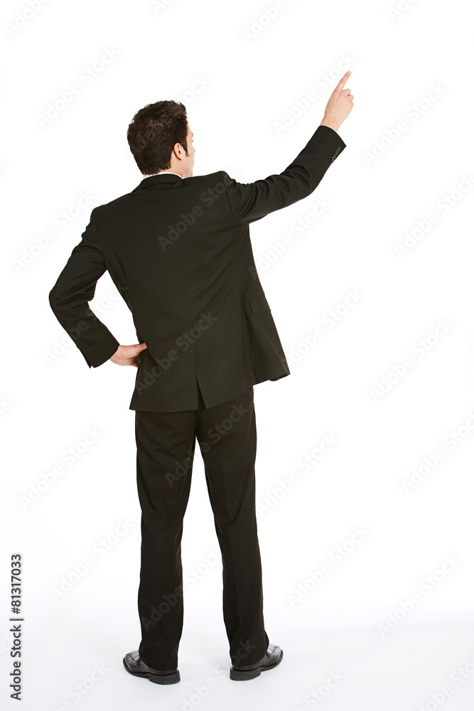 Business: Man Pointing To Side Business: Man Pointing To Side