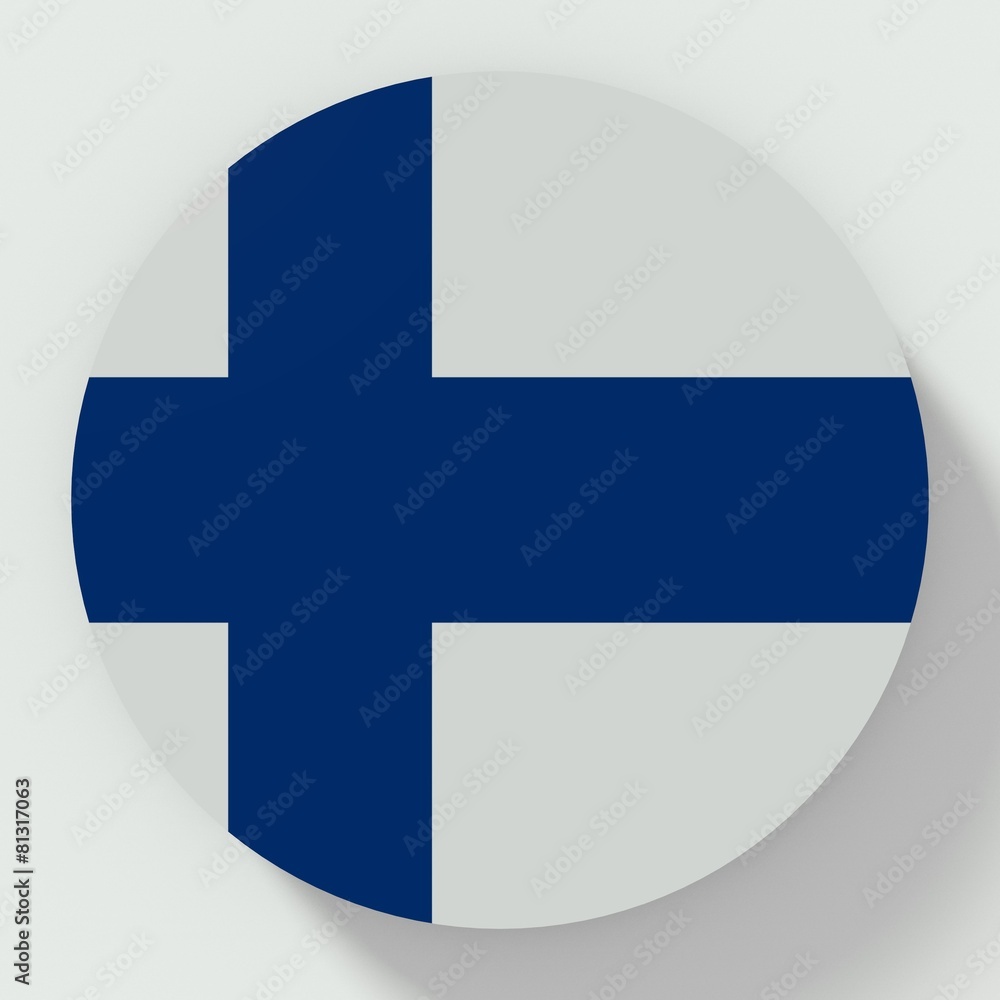Obraz premium Button Finland flag isolated on white background