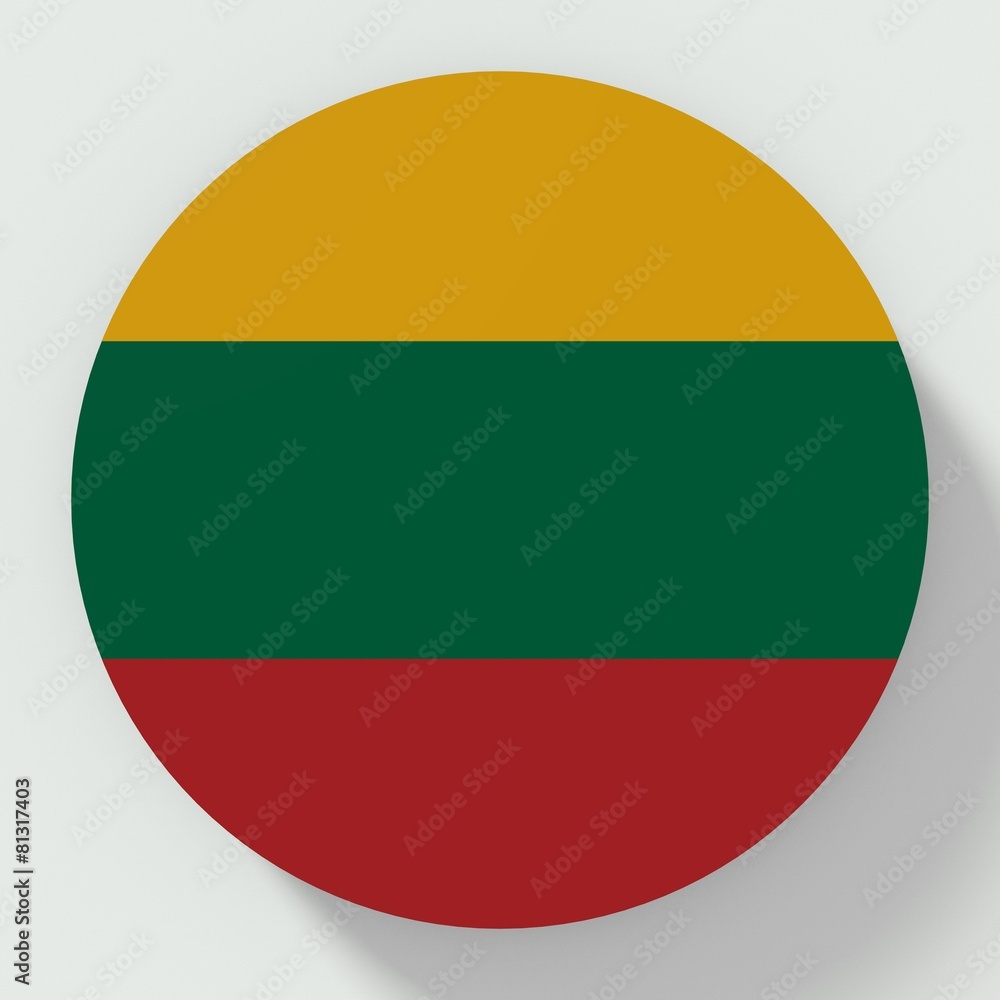 Button Lithuania flag isolated on white background Button Lithuania flag isolated on white background